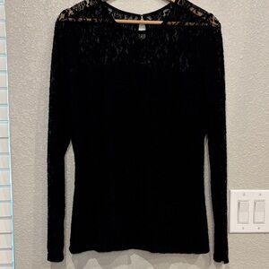 Lauren Ralph Lauren Black Lace Blouse